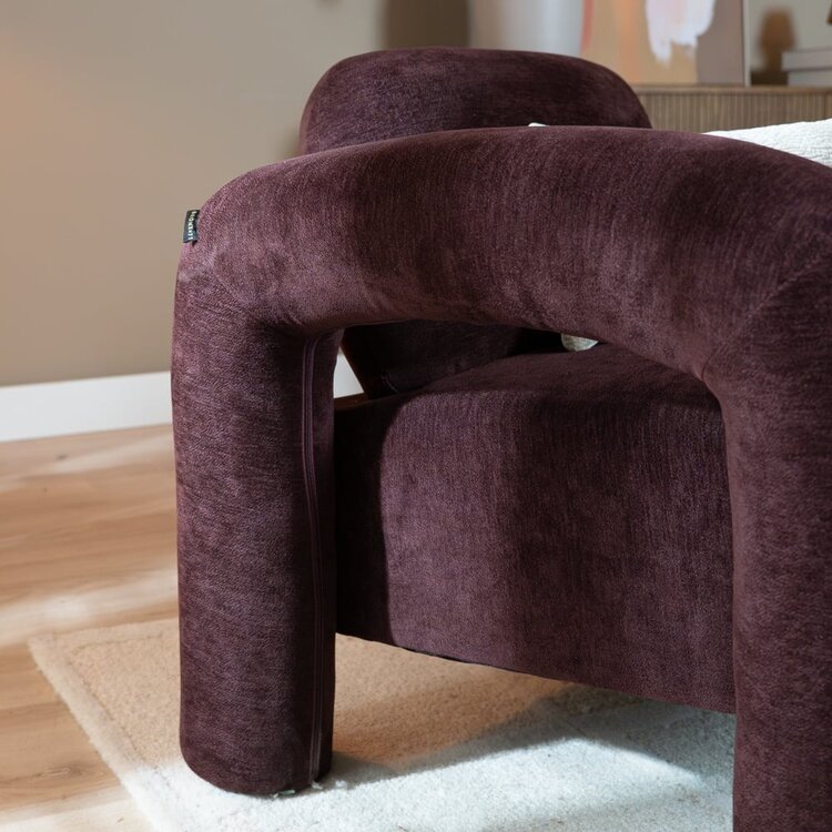 Fauteuil Tess velours violet