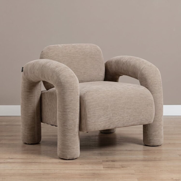Fauteuil Tess velours beige