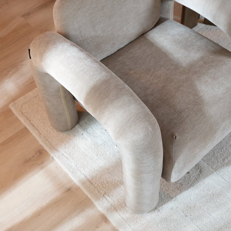 Fauteuil Tess velours beige