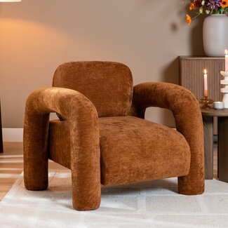 Fauteuil Tess velours ocre