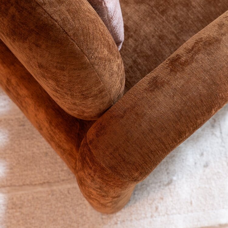 Fauteuil Tess velours ocre