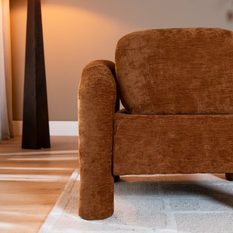 Fauteuil Tess velours ocre