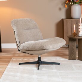 Fauteuil Sara pivotant velours beige