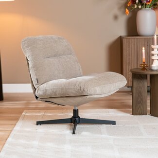 Fauteuil Sara pivotant velours beige