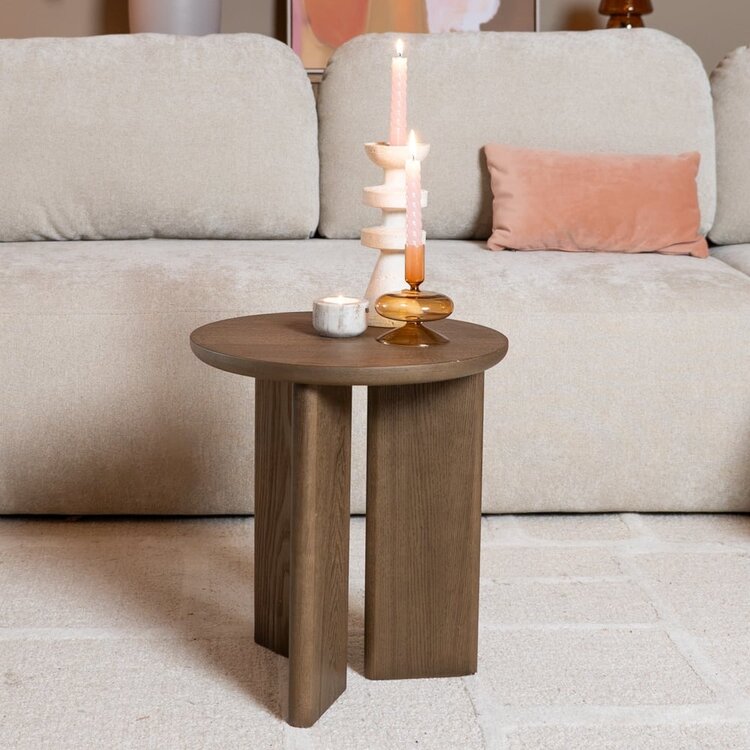 Table d'appoint Aya ø40 cm en chêne rustique