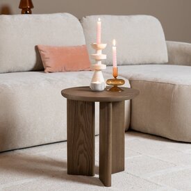 Table d'appoint Aya ø40 cm en chêne rustique