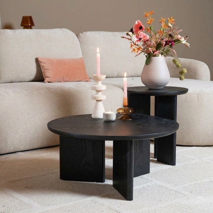 Table basse Aya Ø68 cm noire