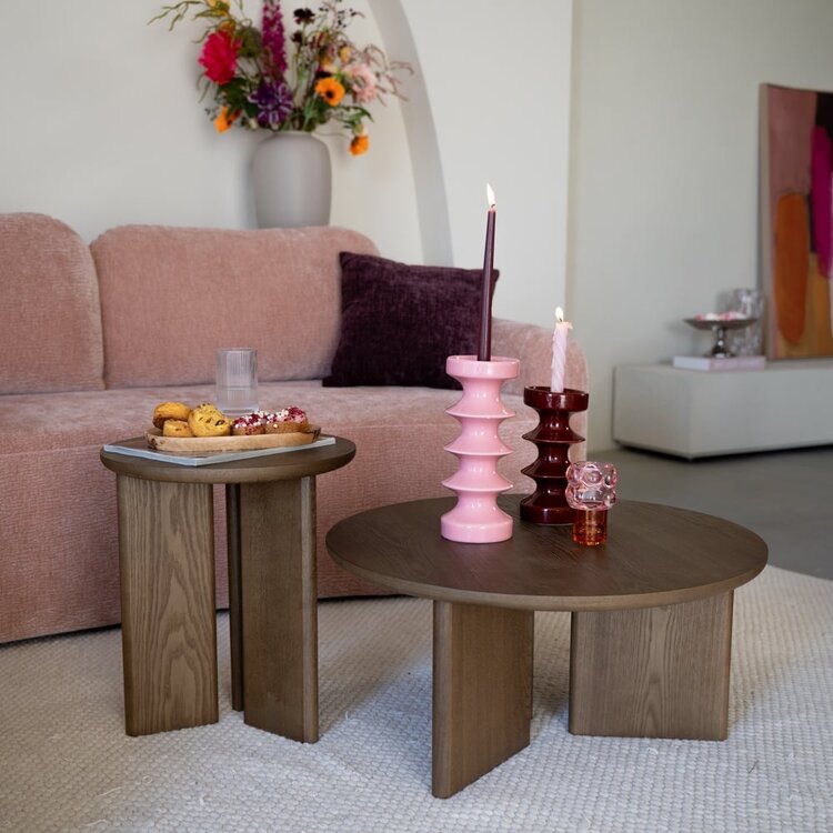 Table basse Aya Ø68 cm chêne rustique