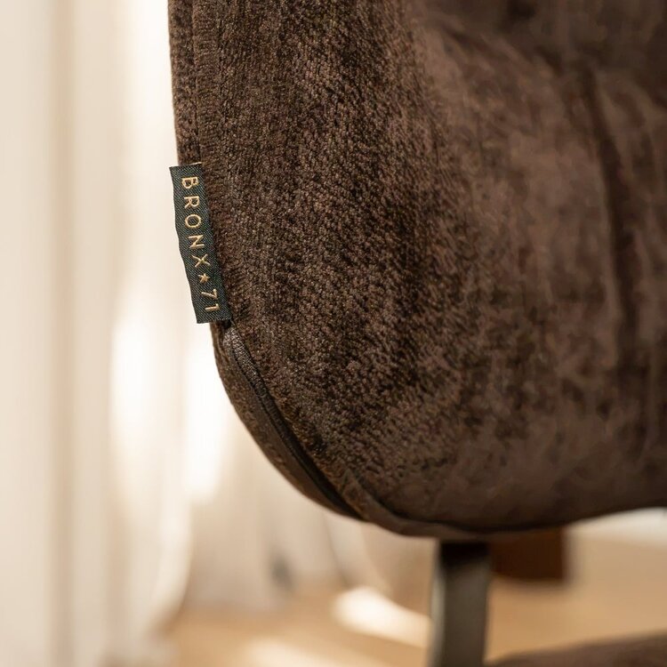 Chaise de salle à manger Rosa velours brun