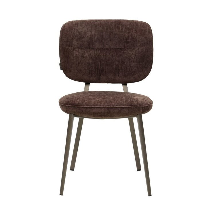 Chaise de salle à manger Rosa velours brun
