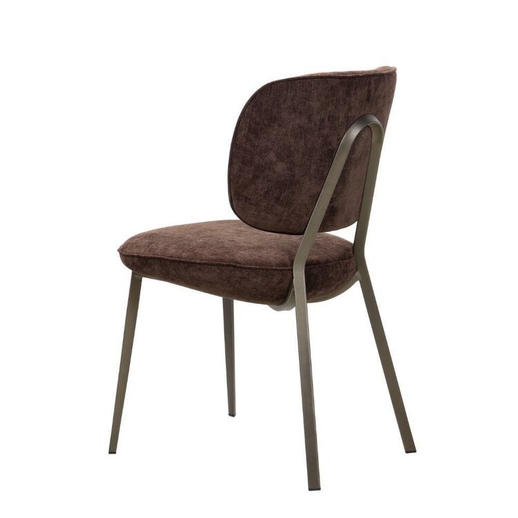 Chaise de salle à manger Rosa velours brun