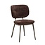 Chaise de salle à manger Rosa velours brun