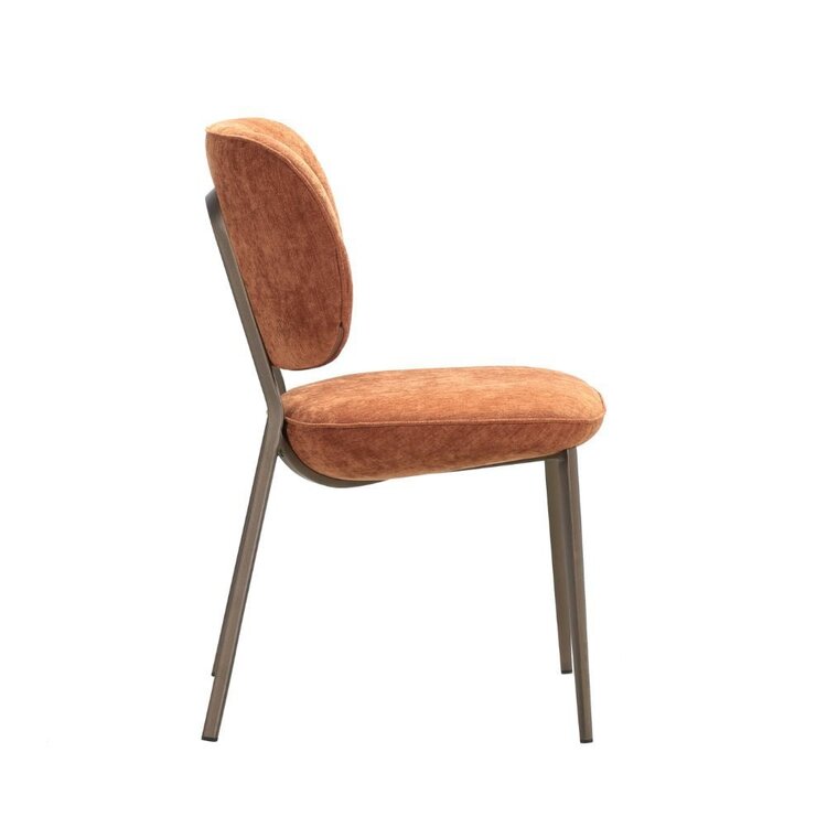 Chaise de salle à manger Rosa velours ocre