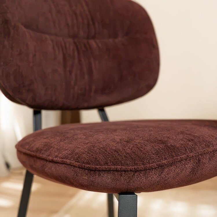 Chaise de salle à manger Rosa velours violet