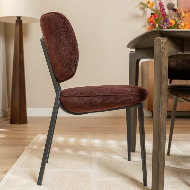 Chaise de salle à manger Rosa velours violet