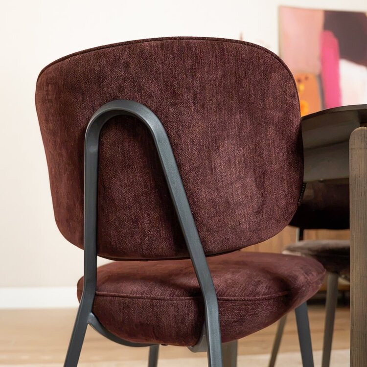 Chaise de salle à manger Rosa velours violet