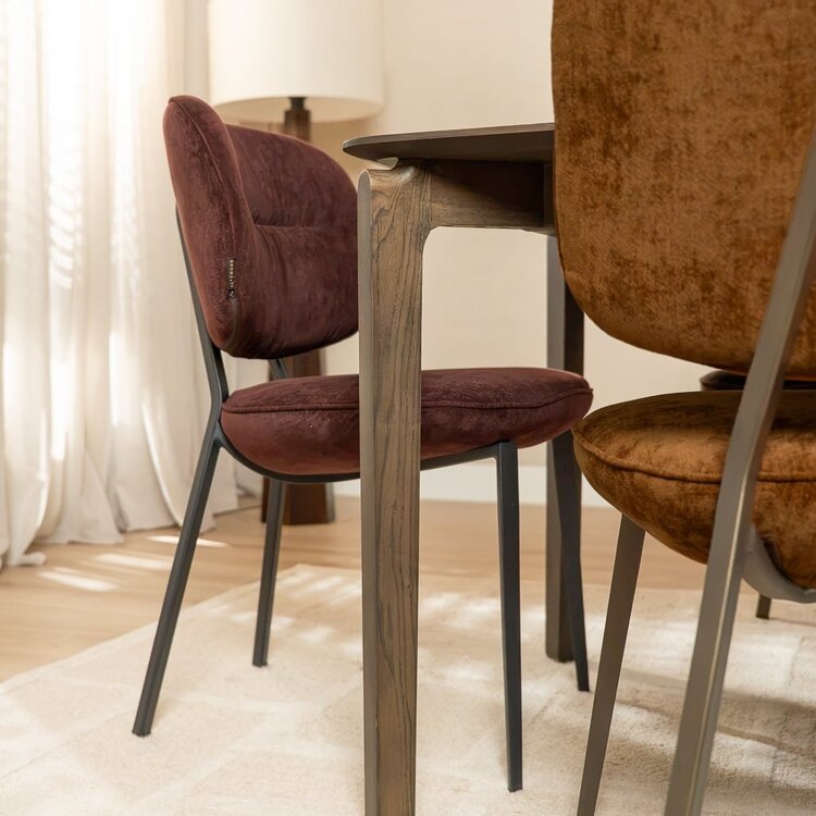 Chaise de salle à manger Rosa velours violet