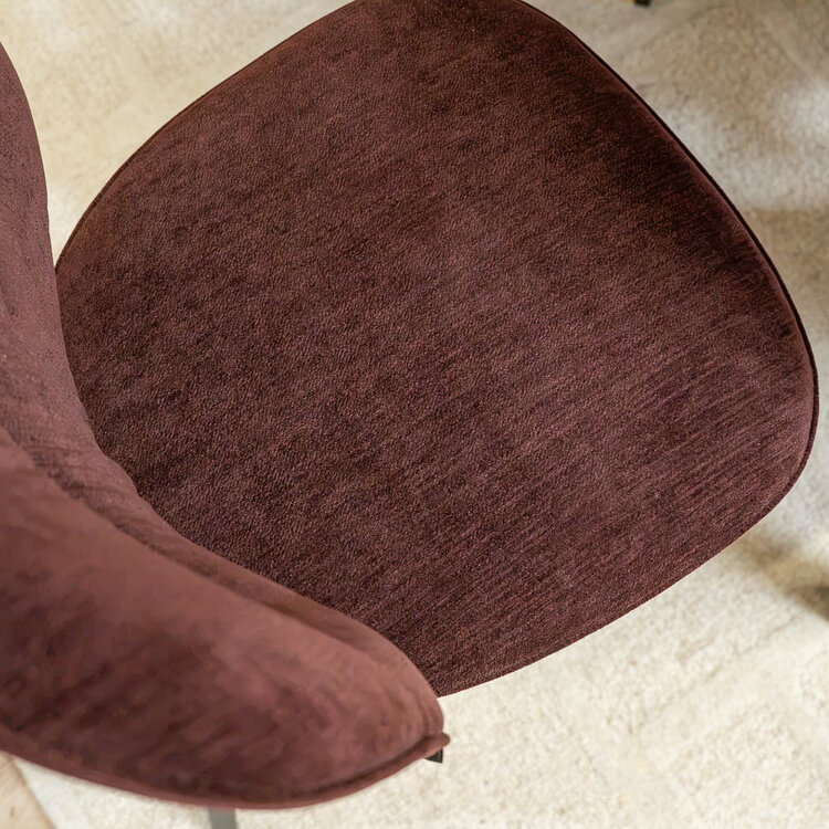 Chaise de salle à manger Rosa velours violet
