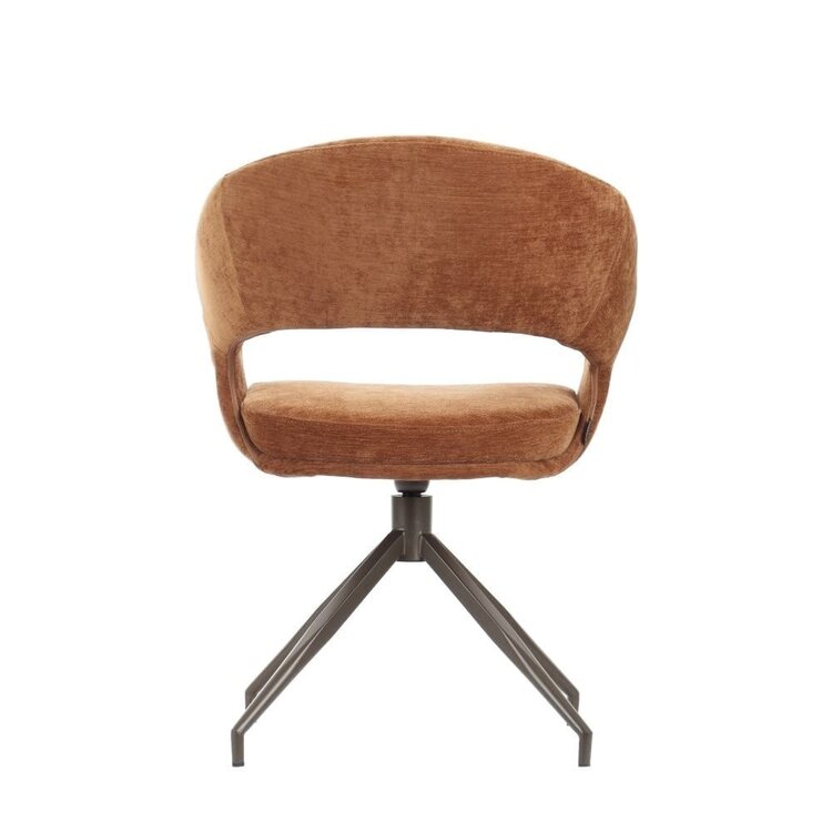 Chaise de salle à manger Suzie pivotante velours ocre