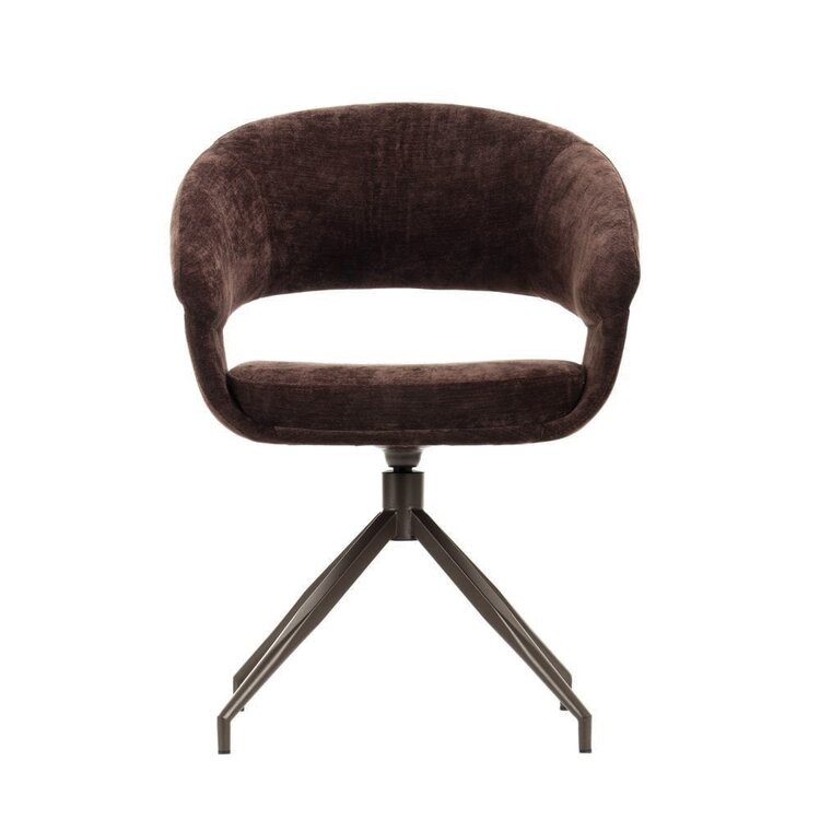 Chaise de salle à manger Suzie pivotante velours brun