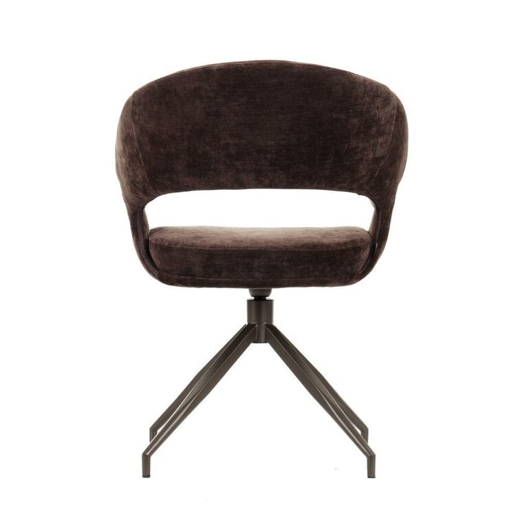 Chaise de salle à manger Suzie pivotante velours brun