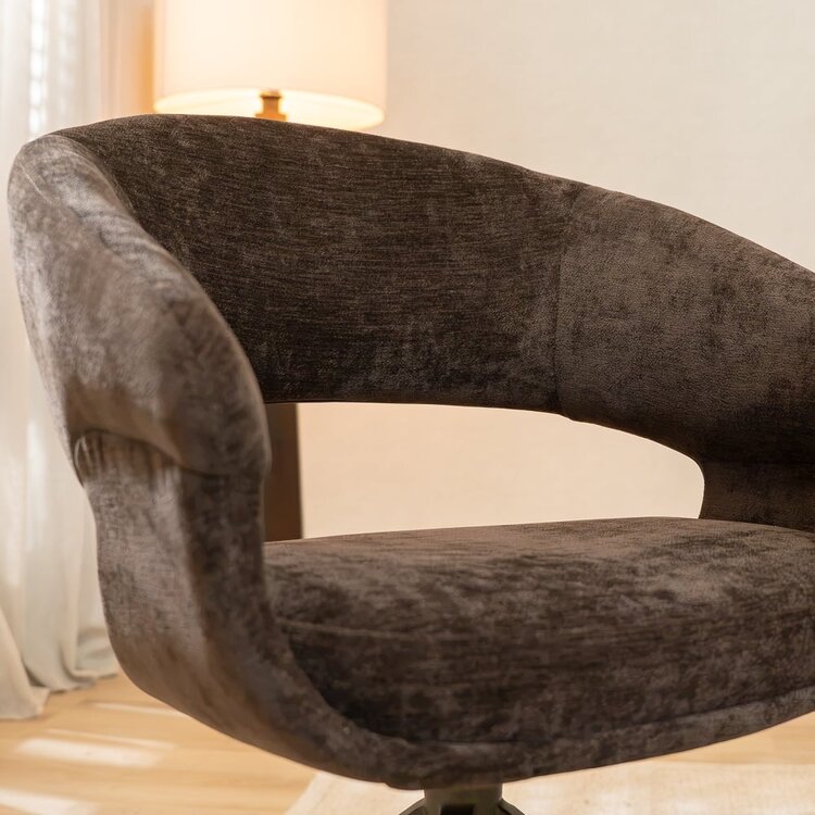Chaise de salle à manger Suzie pivotante velours brun