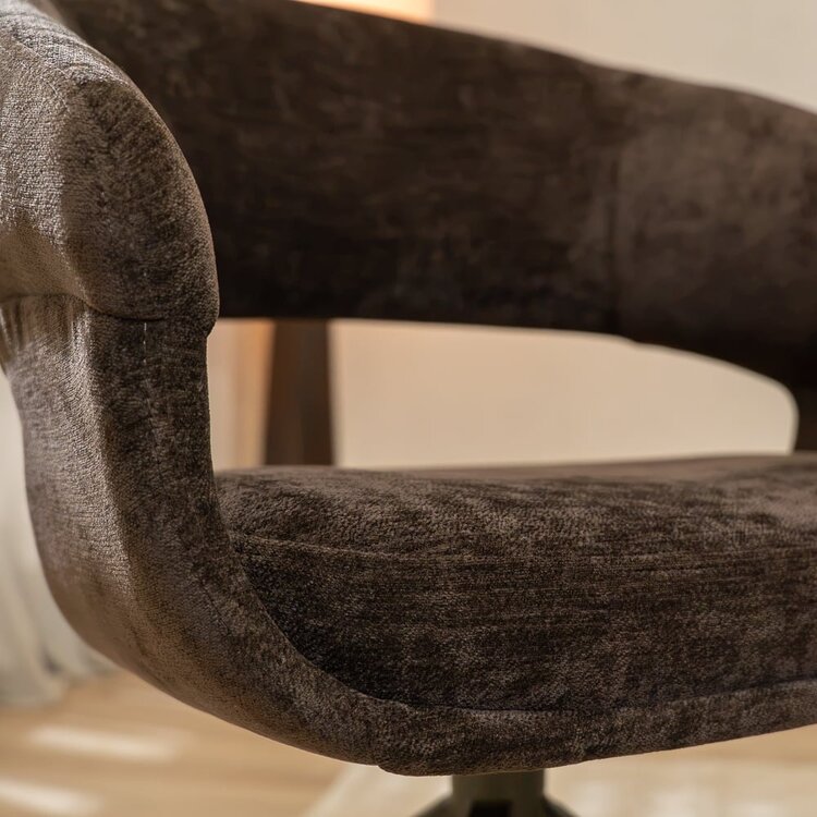 Chaise de salle à manger Suzie pivotante velours brun