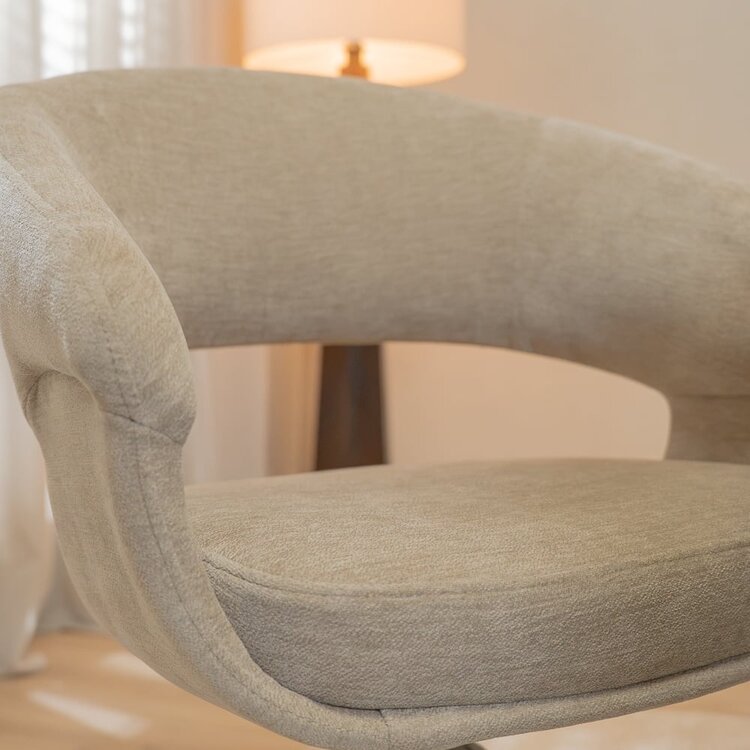 Chaise de salle à manger Suzie pivotante velours beige