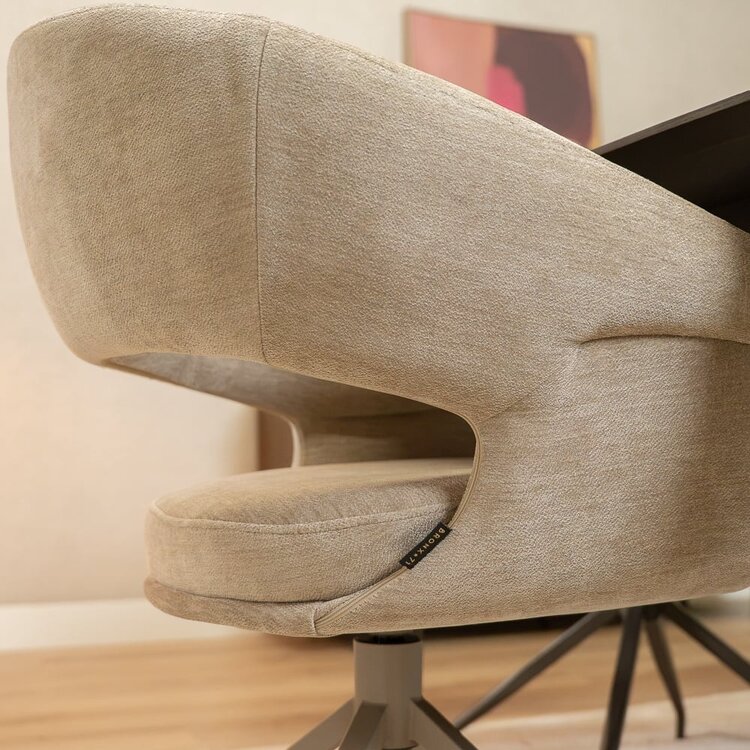 Chaise de salle à manger Suzie pivotante velours beige