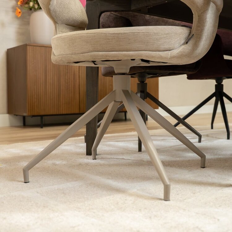 Chaise de salle à manger Suzie pivotante velours beige