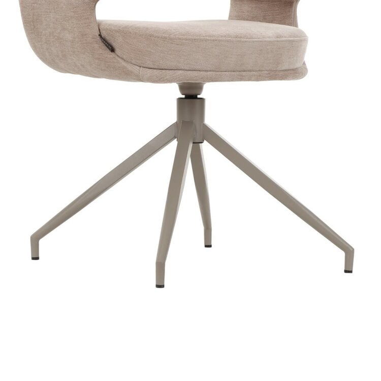 Chaise de salle à manger Suzie pivotante velours beige