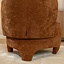 Fauteuil avec pouf Emma velours ocre