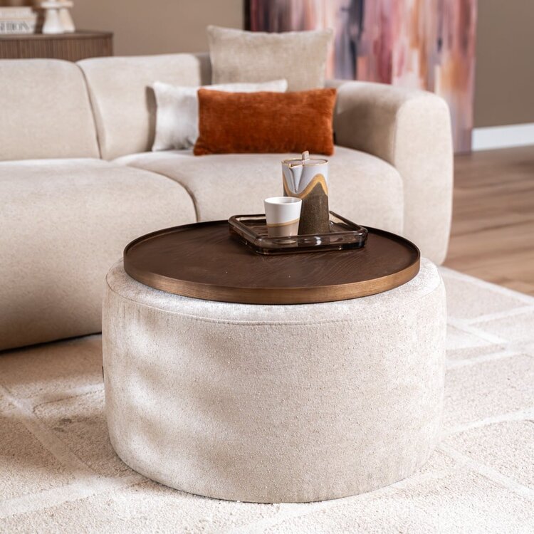 Plateau Helena rond ø59 cm chêne rustique