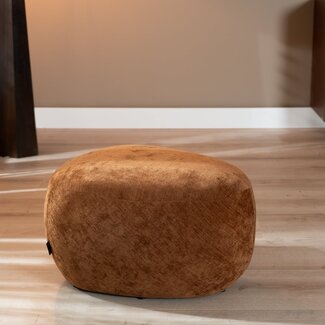 Pouf Fenna velours ocre