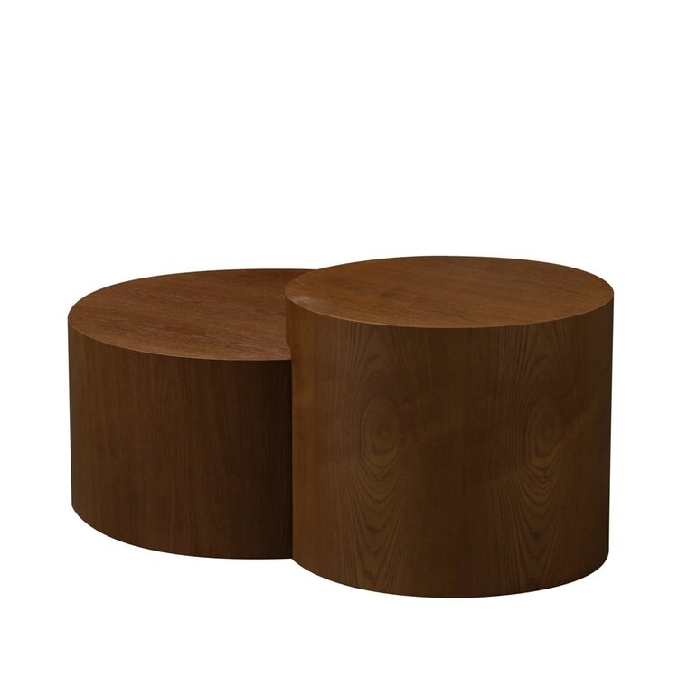 Set de tables basses Ontario Ø55 / Ø80 cm chêne rustique