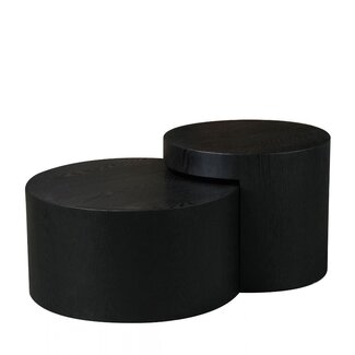 Set de tables basses Ontario Ø55 / Ø80 cm chêne noir