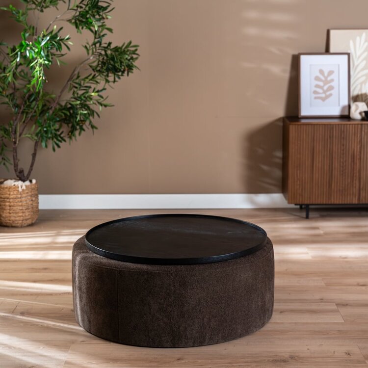 Plateau Helena rond ø89 cm chêne noir