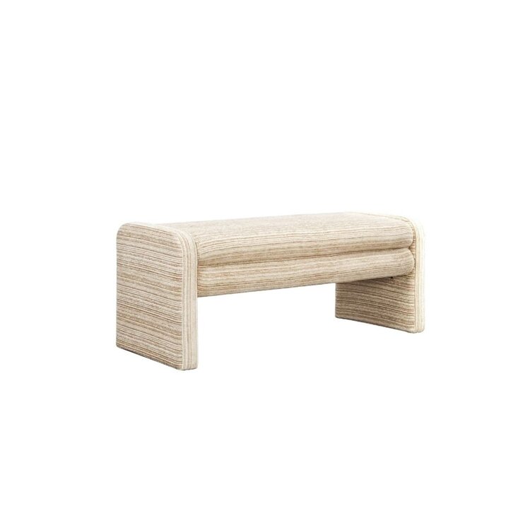 Banc de salle à manger Ravi chenille beige/taupe 100 cm