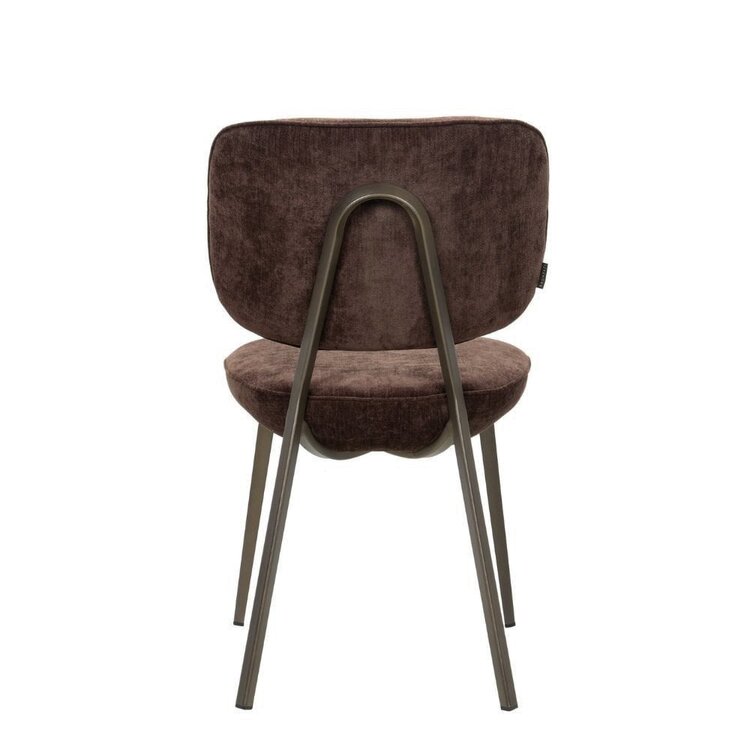 Chaise de salle à manger Rosa velours brun