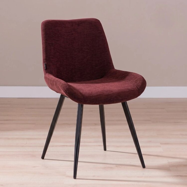 Chaise de salle à manger Vic velours violet