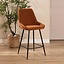 Tabouret de bar Lynn velours ocre cm
