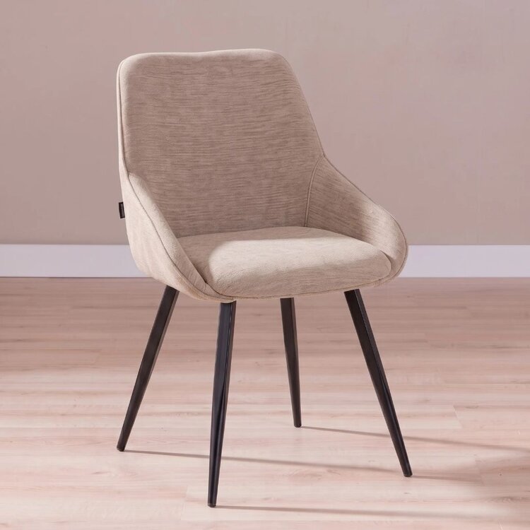 Chaise de salle à manger Lynn velours beige