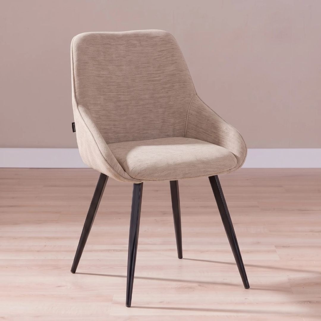 Chaise de salle à manger Lynn velours beige