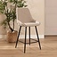 Tabouret de bar Lynn velours beige 71 cm