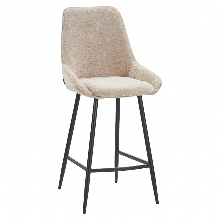 Tabouret de bar Lynn velours beige 71 cm