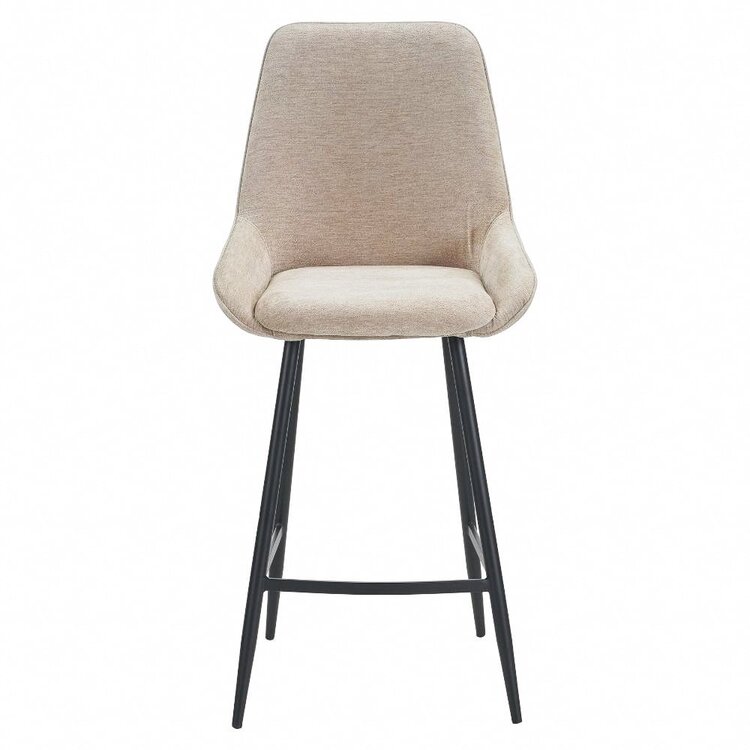 Tabouret de bar Lynn velours beige 71 cm