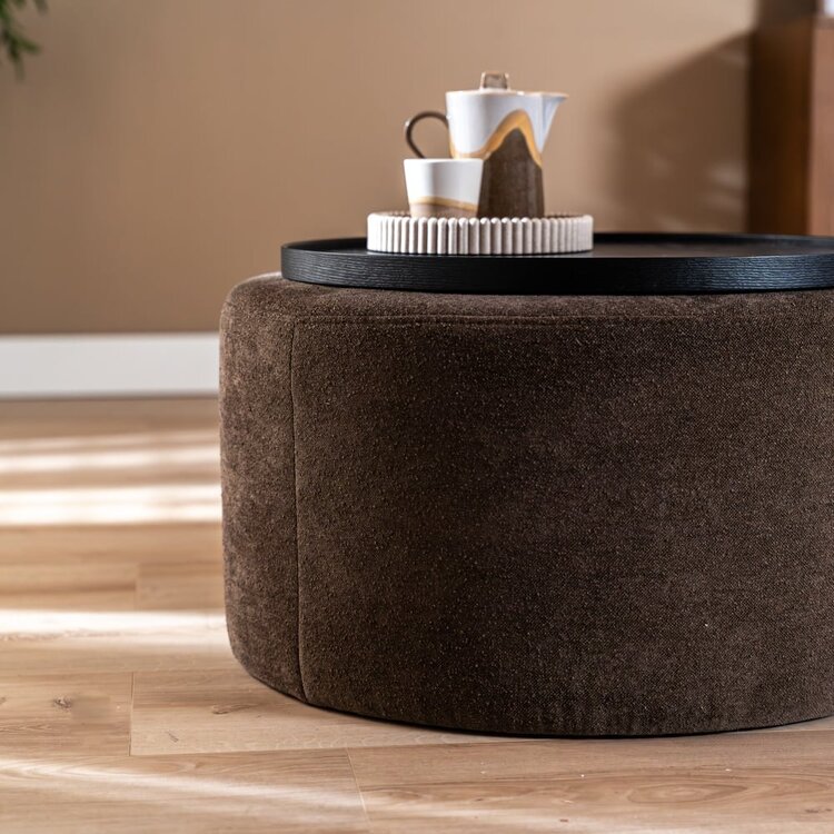 Plateau Helena rond ø59 cm chêne noir