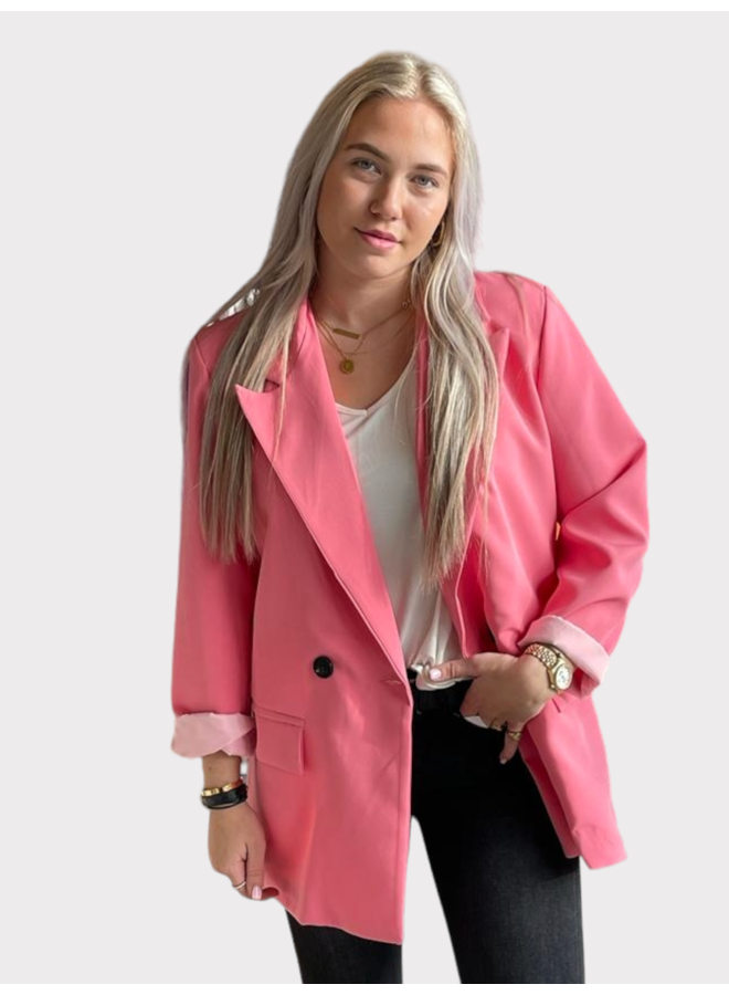 Oversized blazer Roze  -one size-