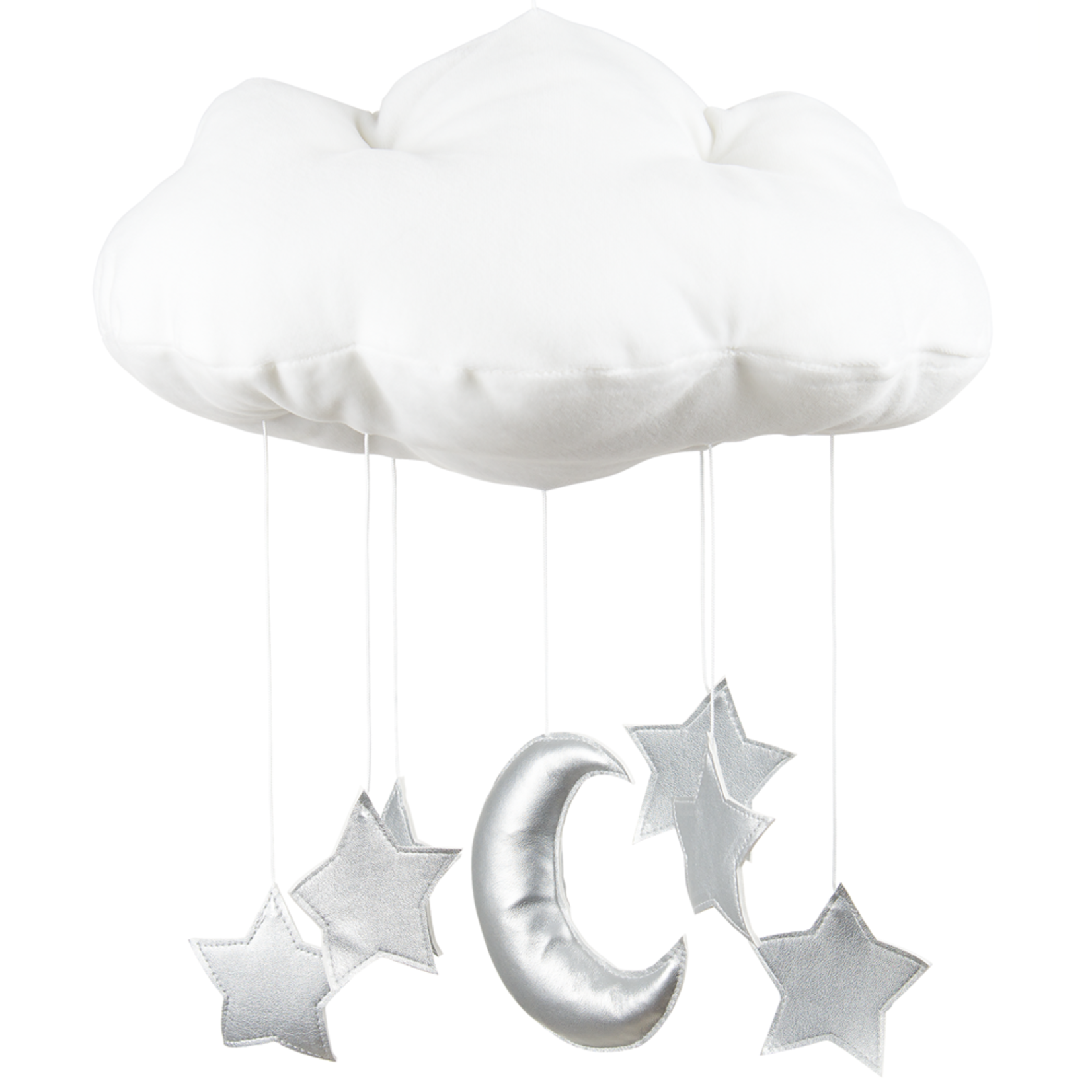 Cotton&Sweets silver stars Cloud mobile White