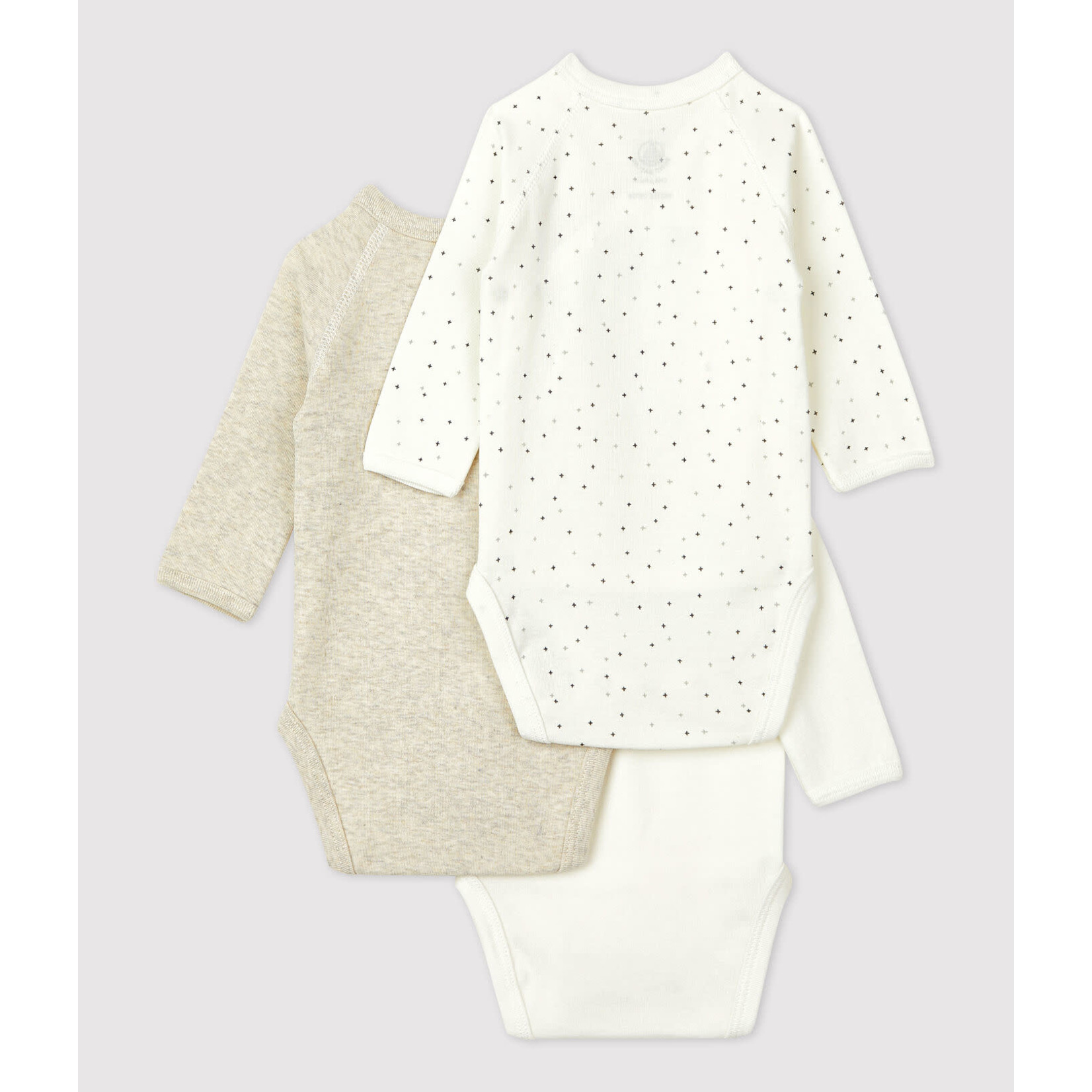 Petit Bateau 3 BODIES NAISS ML VARIAN 1A